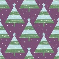 Seamless pattern of stylized simple shape Christmas trees. vector