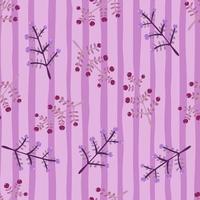 Hand drawn a sprig with berries seamless pattern. Branch with leaves and berry wallpaper. vector