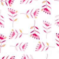 Doodle art floral seamless pattern. Folk flower wallpaper. Cute ditsy print. vector