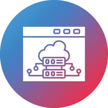 Server Glyph Circle Gradient Background Icon vector