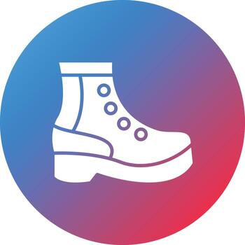 Boot Glyph Circle Gradient Background Icon vector