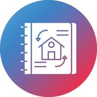 Engineering Sketch Glyph Circle Gradient Background Icon vector