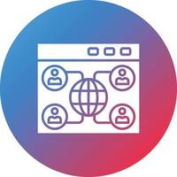 User Networking Glyph Circle Gradient Background Icon vector