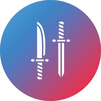 Dagger Glyph Circle Gradient Background Icon vector