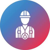 Oil Worker Glyph Circle Gradient Background Icon vector