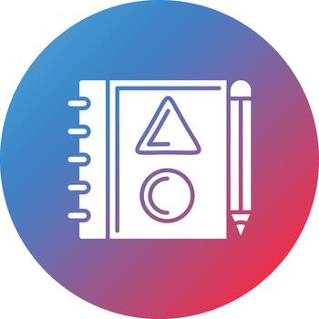 Engineer Notebook Glyph Circle Gradient Background Icon vector