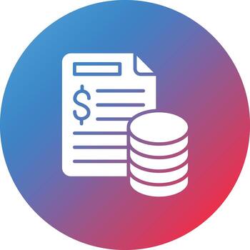base de datos financiera glifo círculo gradiente icono de fondo vector