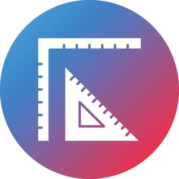 Ruler Glyph Circle Gradient Background Icon vector