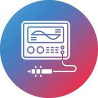 Oscilloscope Glyph Circle Gradient Background Icon vector