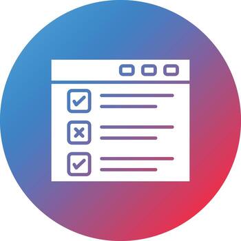 Tasks List Glyph Circle Gradient Background Icon vector