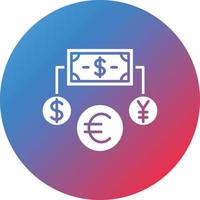 Money Exchange Glyph Circle Gradient Background Icon vector