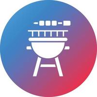 Bbq Grill Glyph Circle Gradient Background Icon vector