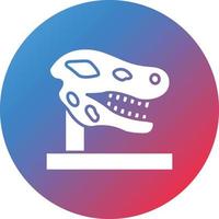 dinosaurio fósil glifo círculo gradiente icono de fondo vector