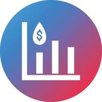 Oil Stock Market Glyph Circle Gradient Background Icon vector