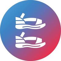 Sandal Glyph Circle Gradient Background Icon vector