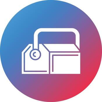 icono de fondo degradado de círculo de glifo de caja de herramientas vector
