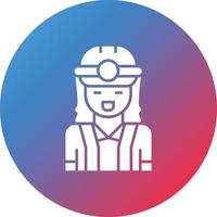 Female Engineer Glyph Circle Gradient Background Icon vector
