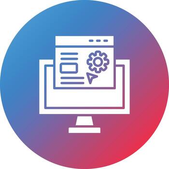 configuración del sitio web glifo círculo gradiente icono de fondo vector