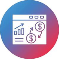 Money Flow Glyph Circle Gradient Background Icon vector