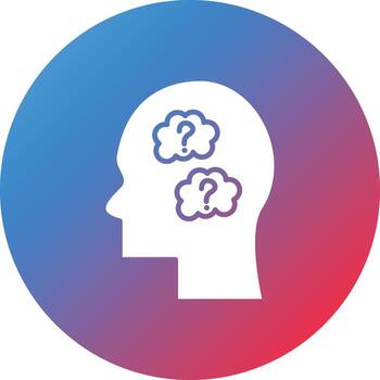 icono de fondo degradado de círculo de glifo de preocupación vector