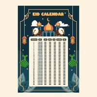 plantilla de calendario eid vector