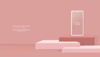 Pastel color mobile Mockup Background vector