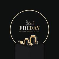 Golden Black Friday Banner and Background vector