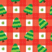 Merry Christmas cute pattern, gift boxes, Christmas tree, vector illustration.