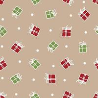 Cute gift box for a Happy new year wallpaper, wrapping paper pattern design. Seamless pattern vector illustration.