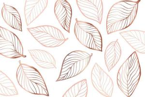 Metallic pink leaves background, vector illustration