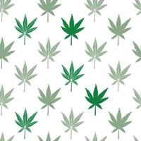 Marijuana leaf seamless pattern, hand drawing vector illustration.