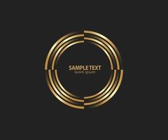 Abstract golden lines in circle form, Design element, Geometric shape with luxury style, Striped border frame for image, Technology round Logo, Spiral Vector Illustration