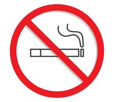 logotipo de no fumar. icono de signo prohibido. estilo de diseño plano. ilustración vectorial