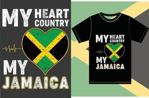 mi corazón, mi país, mi jamaica. diseño vectorial de tipografía vector