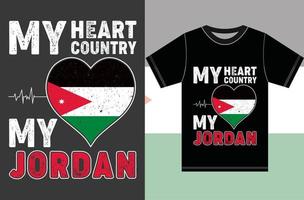 mi corazón, mi país, mi jordania. diseño vectorial de tipografía