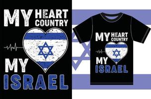 My Heart, My Country, My Israel. Typography Vector Design