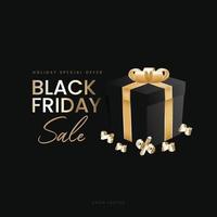 Golden Black Friday Banner and Background vector