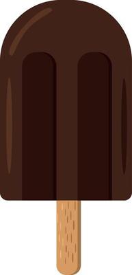 chocolate ice cream on a stick flat style
