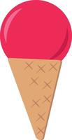 ice cream in a waffle cone. single element in flat style. sweet dessert vector