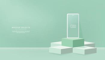 Pastel color mobile Mockup Background vector