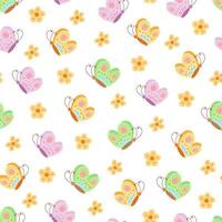 Cute butterfly pattern. Illustration for printing, backgrounds, covers, packaging, greeting cards, posters, stickers, textile and seasonal design. Isolated on white background. vector