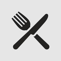 icono de cuchara y tenedor, símbolo y signo, restaurante. vector