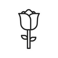 icono de ilustración de una rosa roja. vector