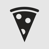 symbol and sign, pizza slice icon, silhouette. vector