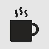 taza de icono de bebida caliente, té y café, símbolo y signo, restaurante. vector