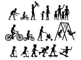 silhouette design of people activity vector