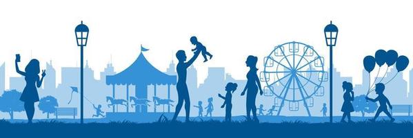 silhouette design of theme park vector