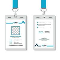 plantilla de tarjeta de identificación corporativa profesional, diseño de tarjeta de identificación azul limpio con maqueta realista vector