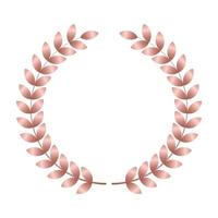 Elegant rose gold laurel wreath frame design element vector