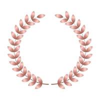 Elegant rose gold laurel wreath frame design element vector